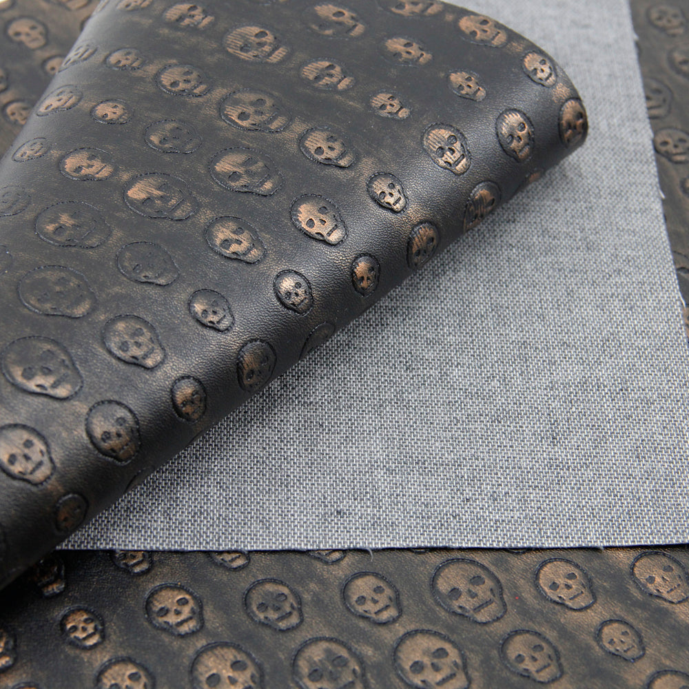 Gold Skull Faux Leather Sheets Wholesale