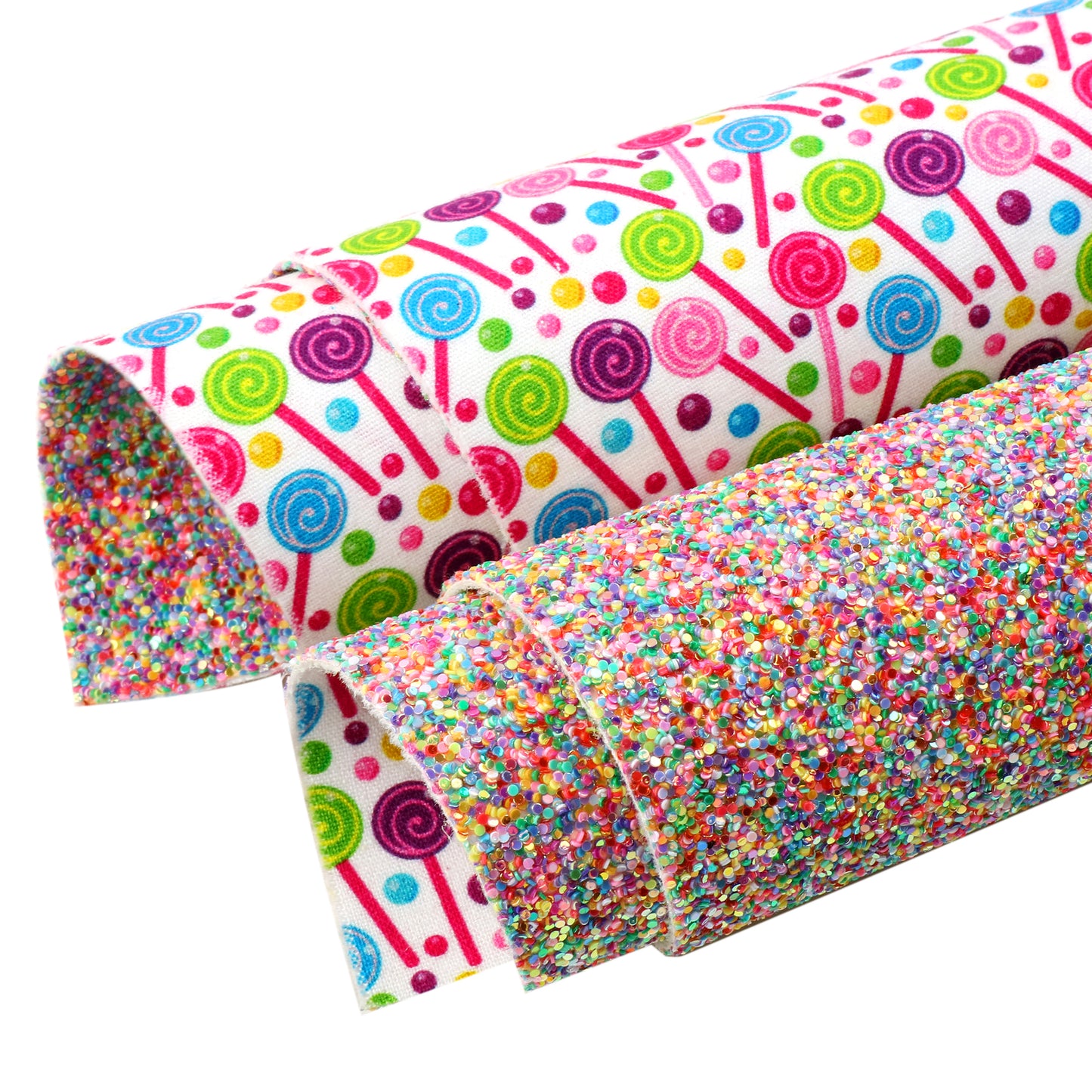 Candy Double Sided Faux Leather Sheet and Fabric