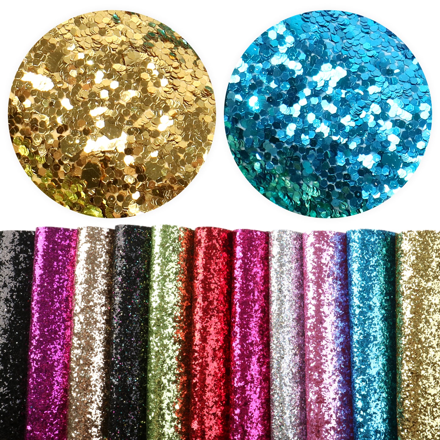 Solid Color Chunky Glitter Faux Leather Sets Wholesale