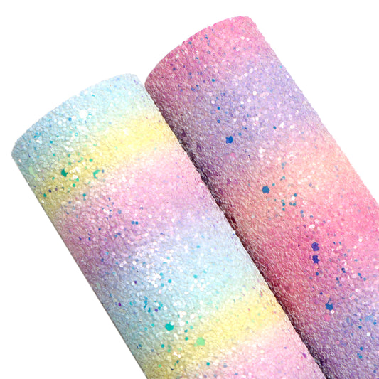 Rainbow Chunky Glitter Faux Leather Sheets Wholesale