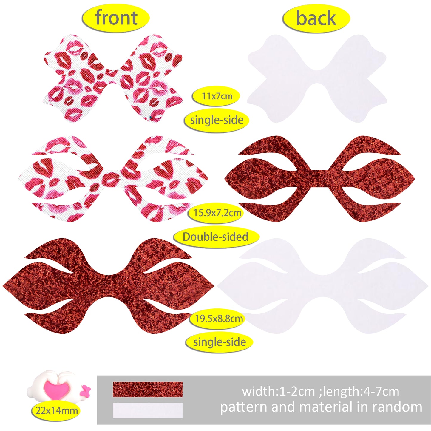 Valentine's Day Faux Leather Hair Bows DIY Making Kit