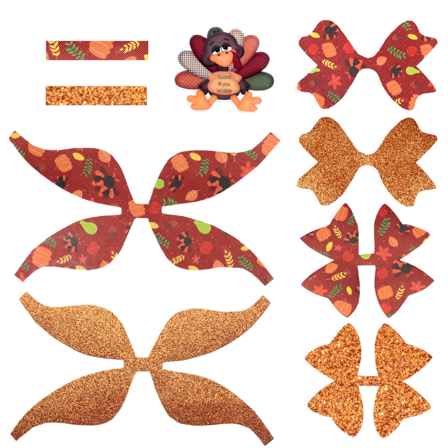 Thanks giving Day Faux Leather Hair Bows DIY Making Kit