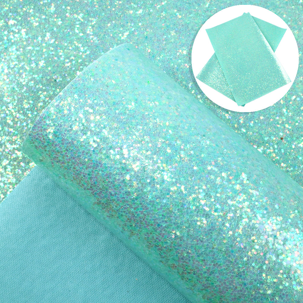 Crystal Smooth Chunky Glitter Faux Leather Sheets Wholesale