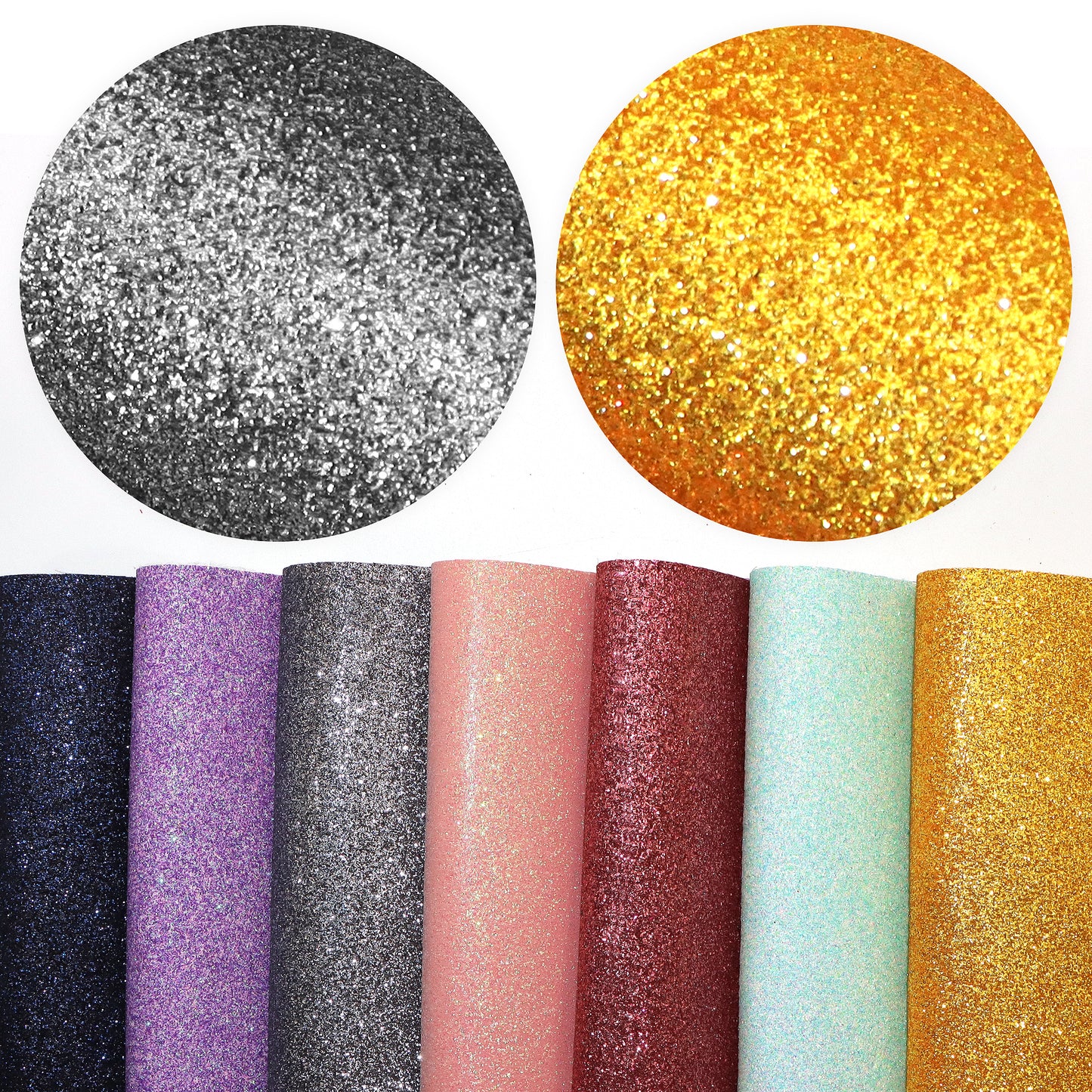 Solid Color Fine Glitter Faux Leather Sets Wholesale