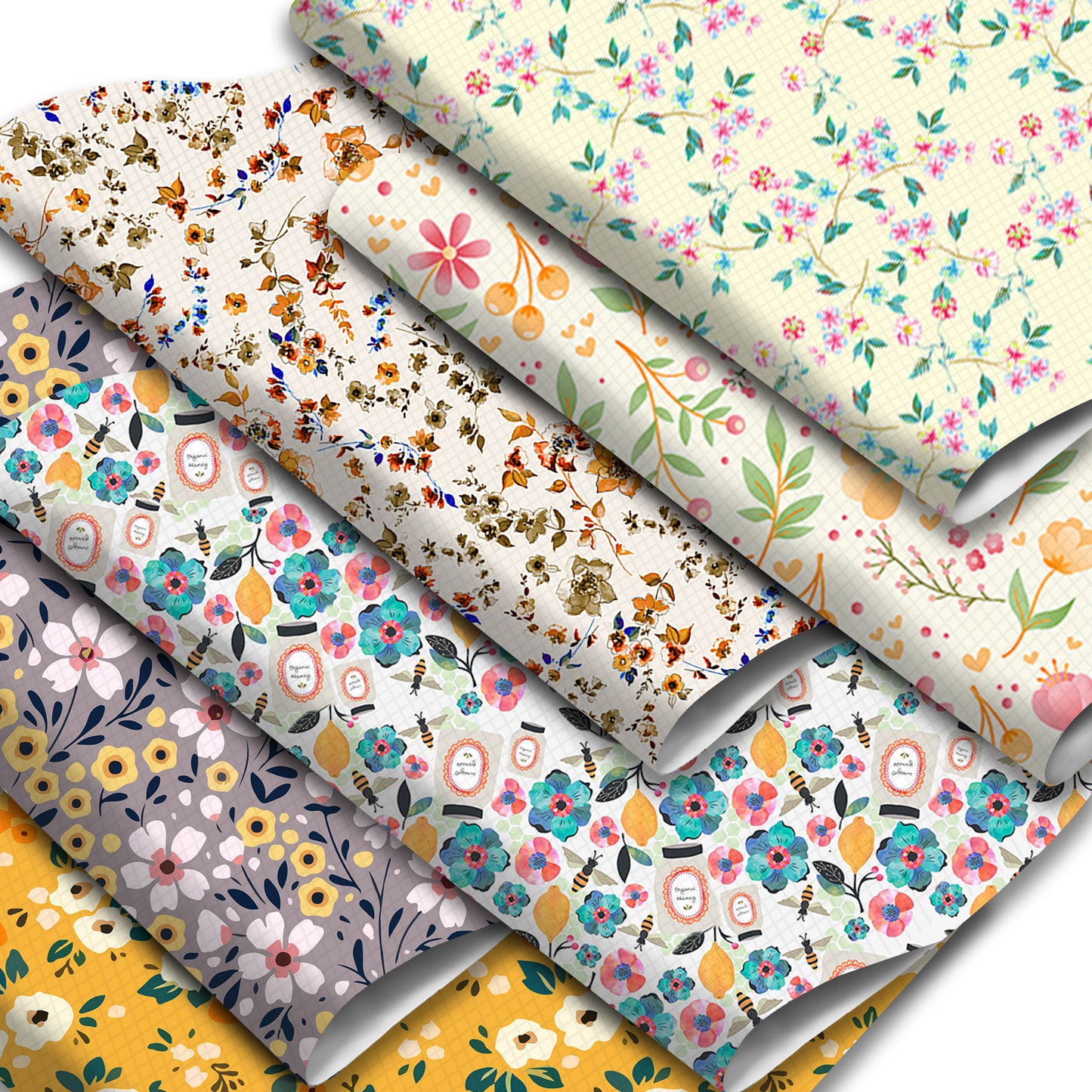 Floral Printed Faux Leather Sheets Wholesale