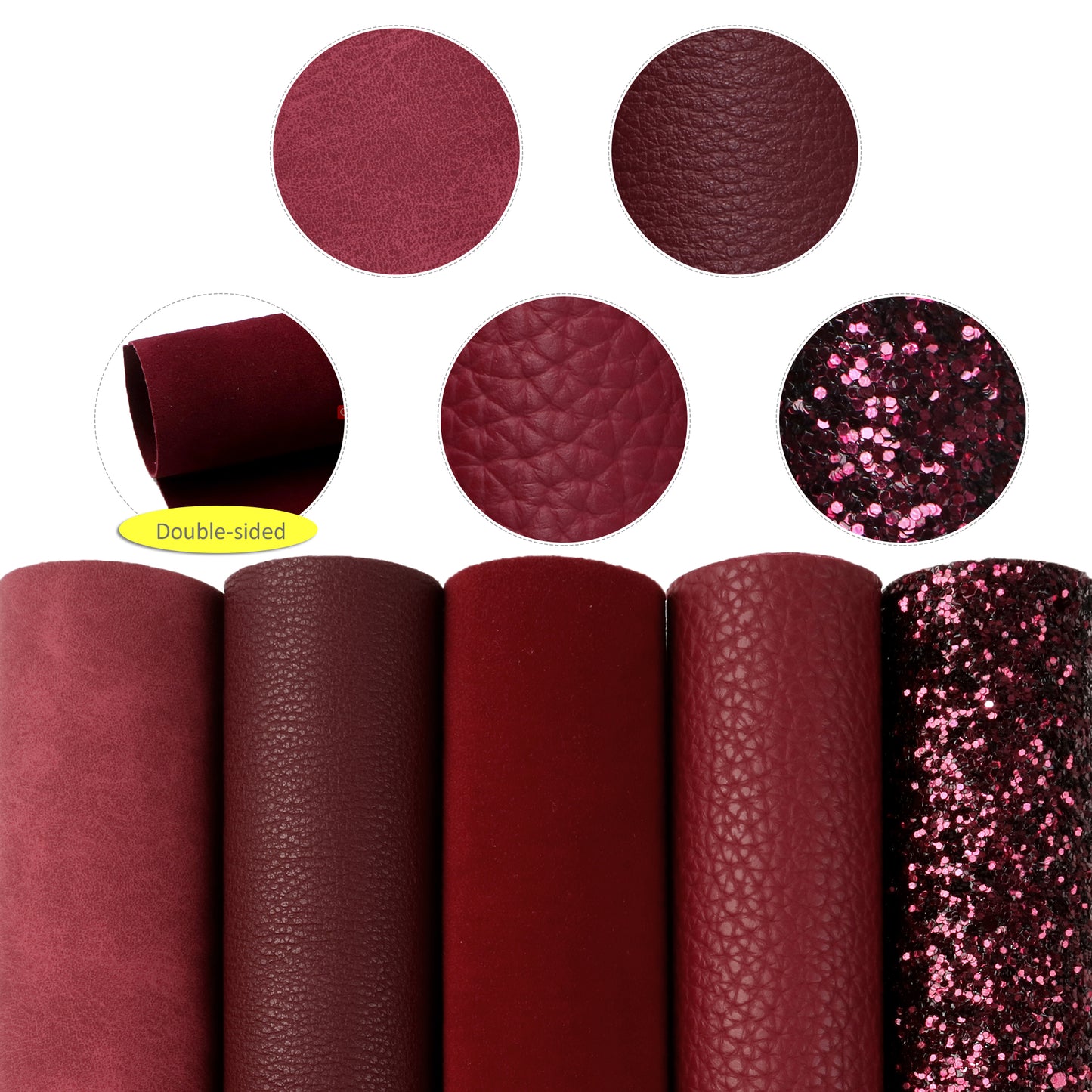 Wine Red Color Faux Leather Sets Wholesale