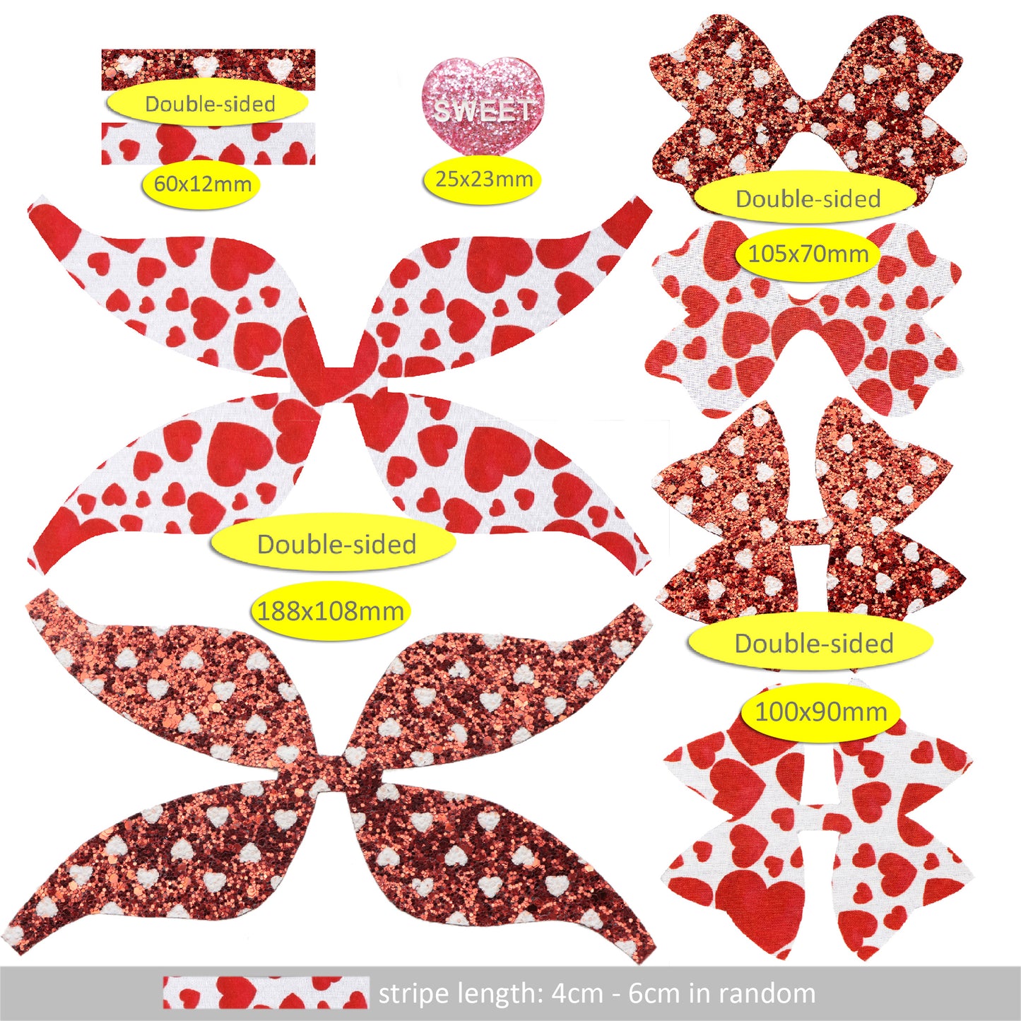 Valentine's Day Faux Leather Hair Bows DIY Making Kit