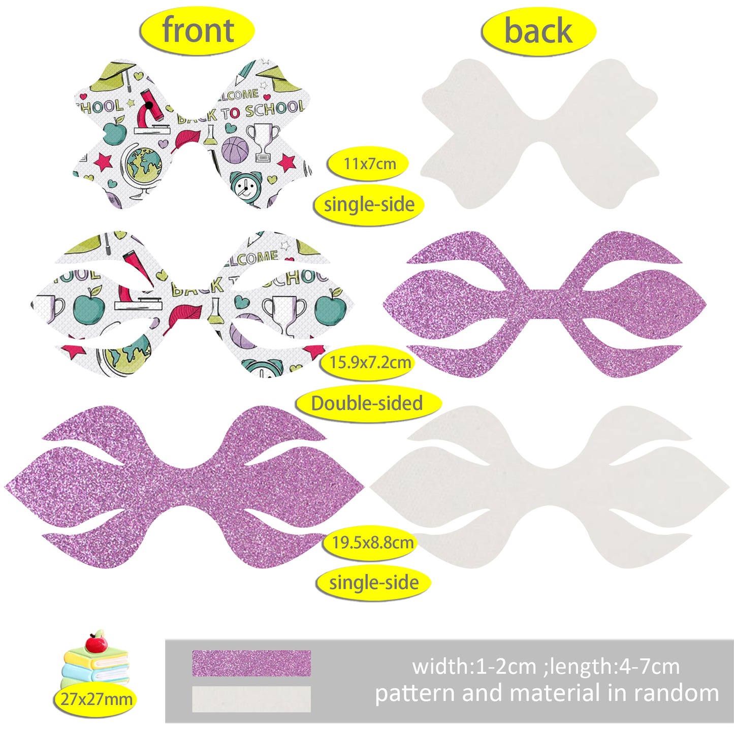 Back to School Faux Leather Hair Bows DIY Making Kit
