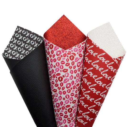 Valentine's Day Printed Double Sided Faux Leather Sets Wholesale