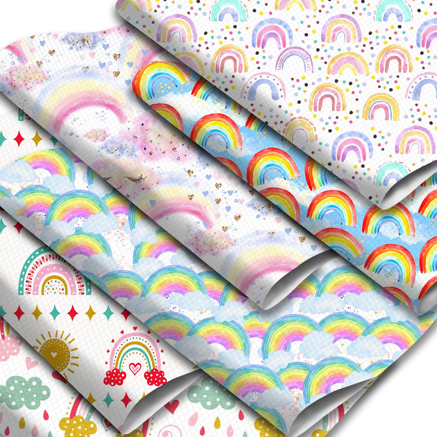 Rainbow Printed Faux Leather Sheets Wholesale