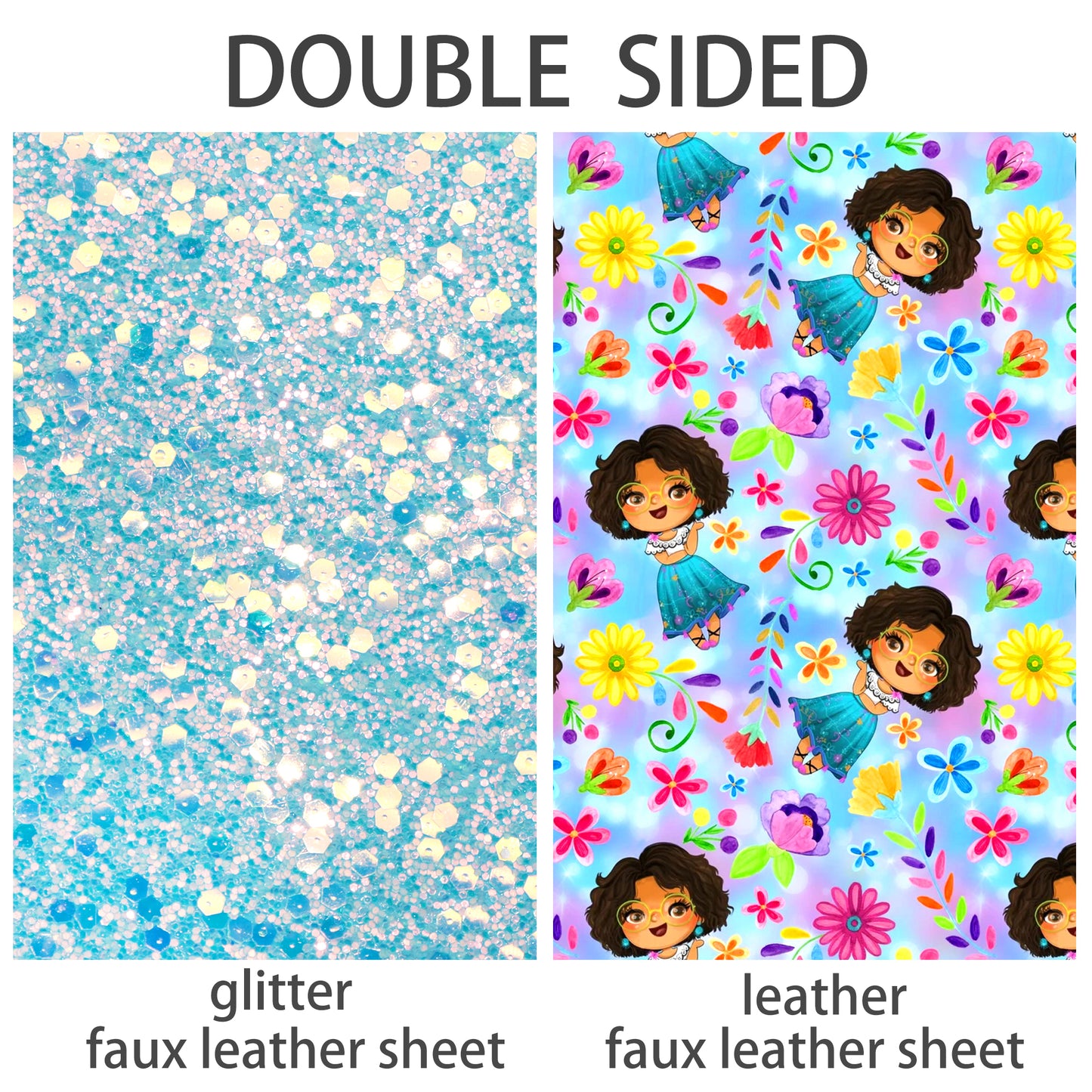 Printed Double Sided Faux Leather Sheets Wholesale