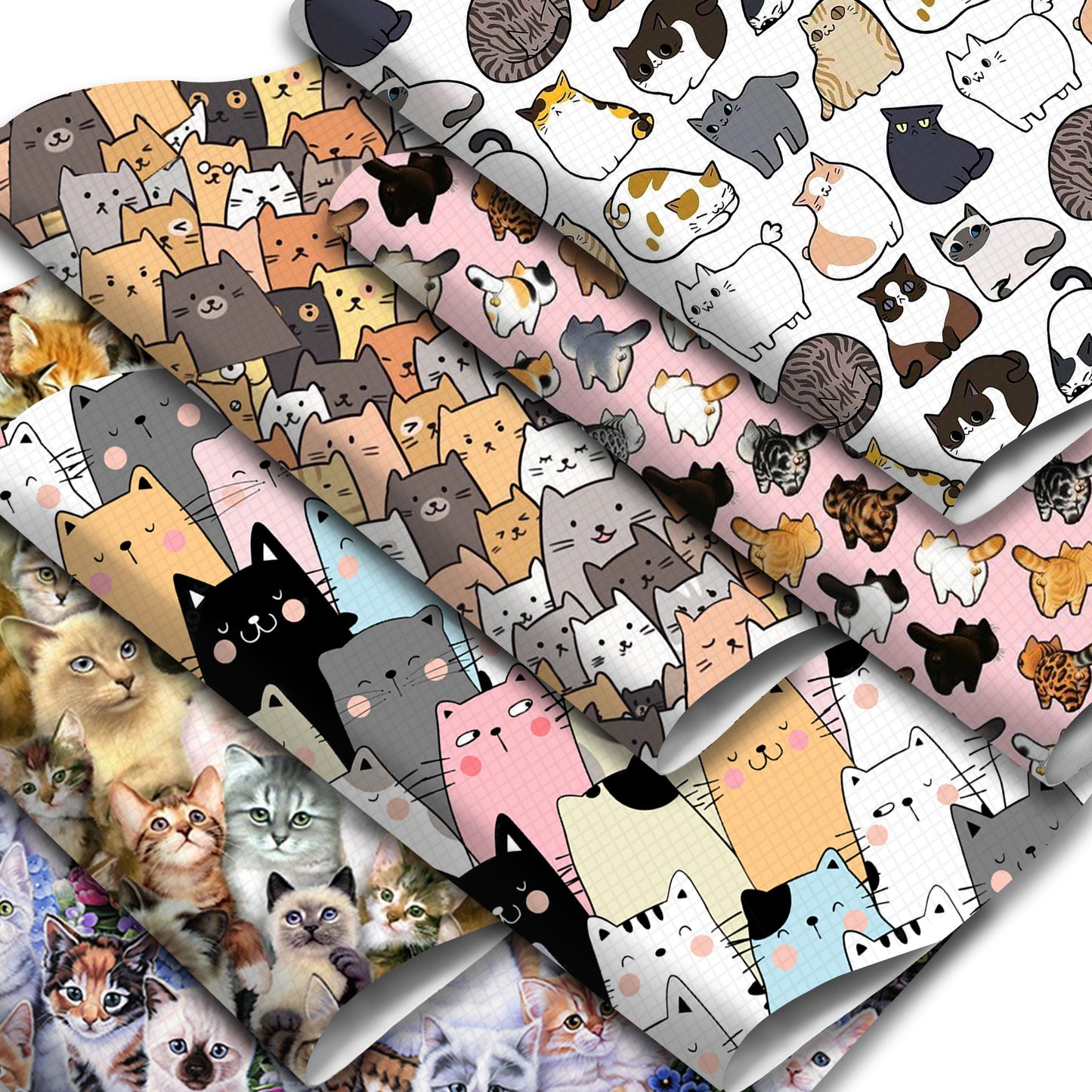 Cat Printed Faux Leather Sheets Wholesale