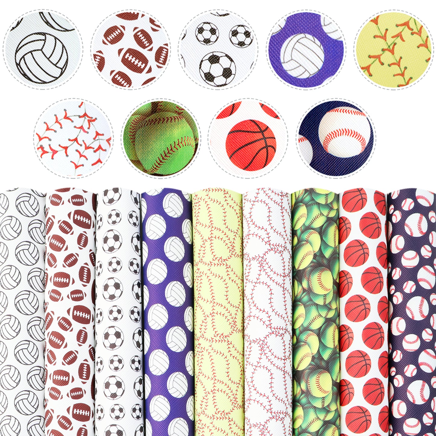 Sports Ball Printed Faux Leather Sets Wholesale