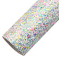 Chunky Glitter Mixed Striped Sequins Faux Leather Sheets Wholesale