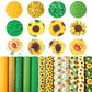 A5 Size Sunflower Printed Faux Leather Set Wholesale