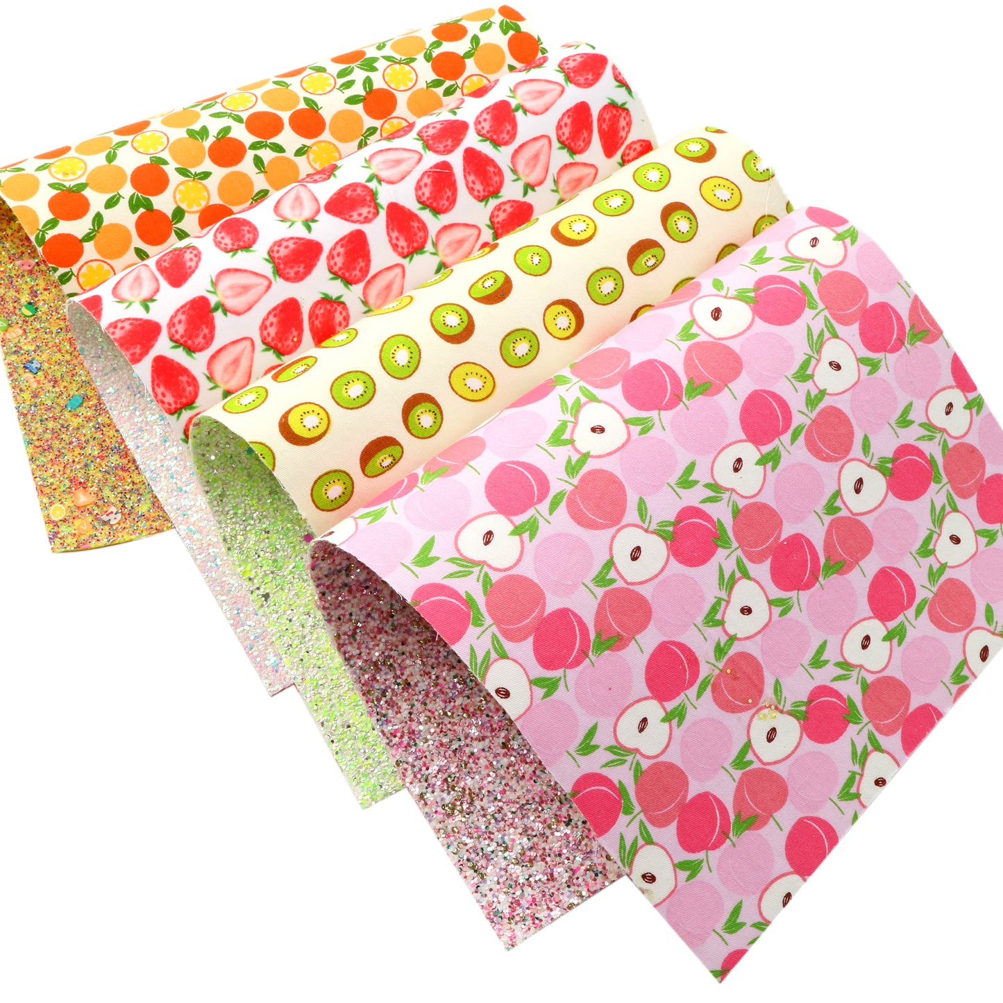 Fruits Printed Double Sided Faux Leather and Fabric Sets Wholesale