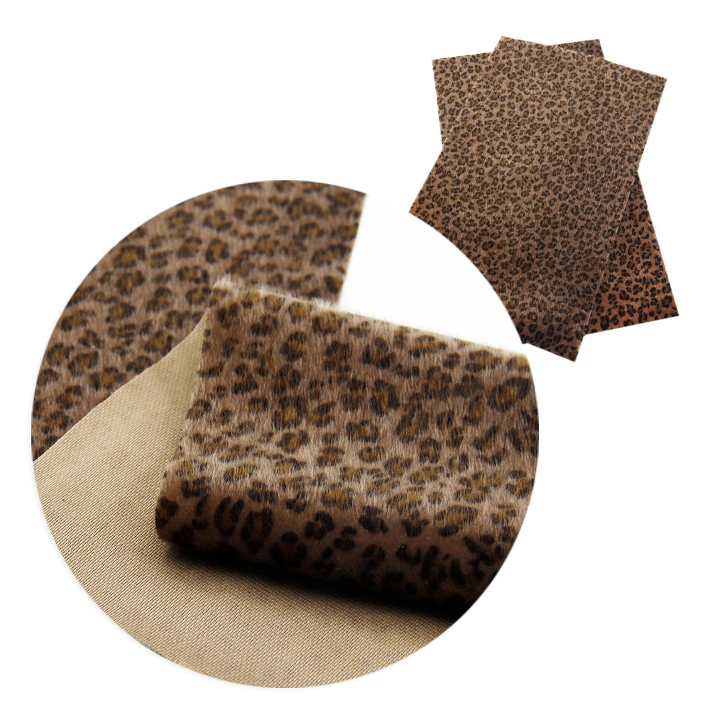 Short Velvet Leopard Faux Leather Sheets Wholesale