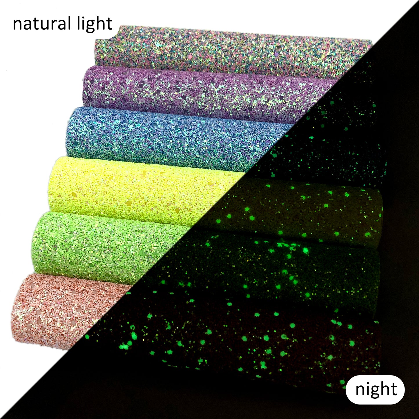 Glow in the Dark Faux Leather Sheets Wholesale