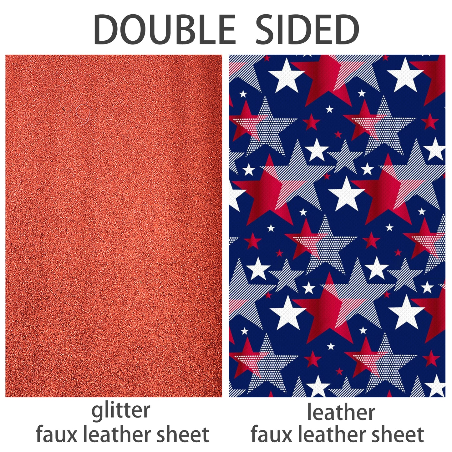 July 4th Double Sided Faux Leather Sheets Wholesale