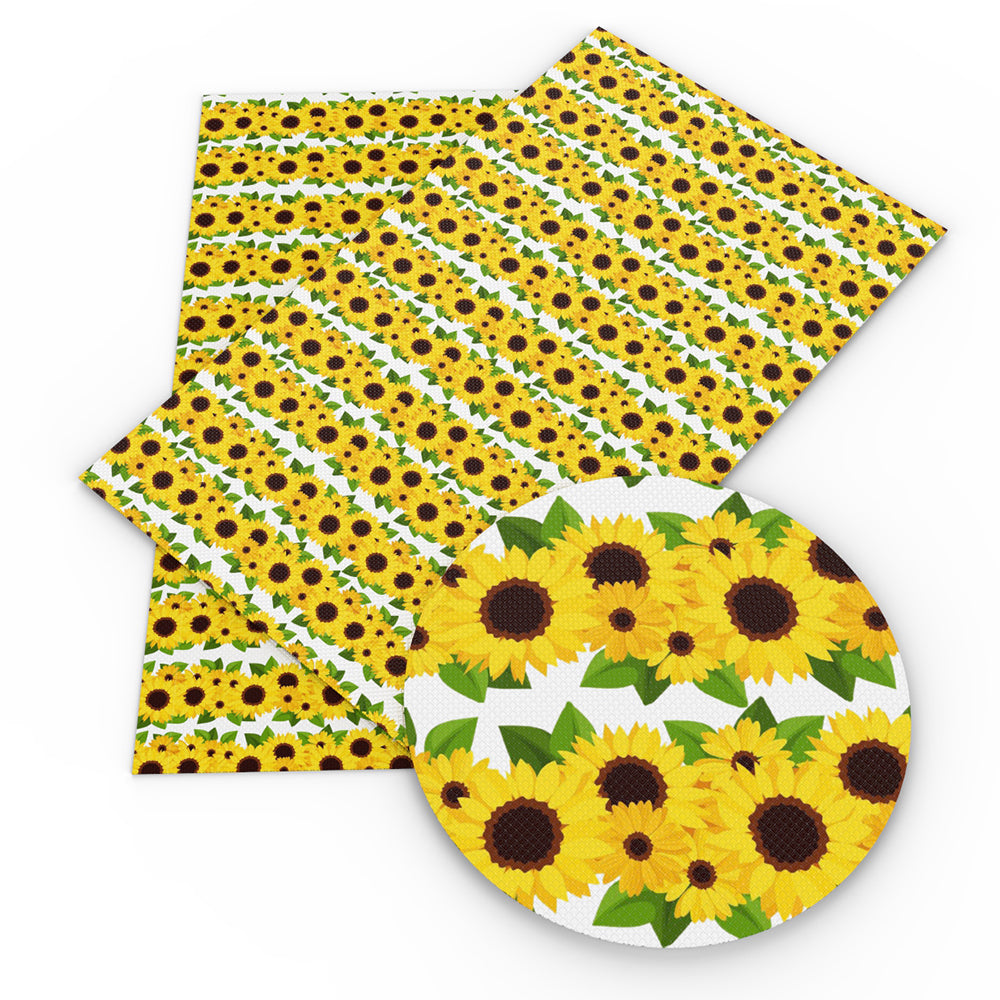 Sunflower Printed Faux Leather Sheets Wholesale
