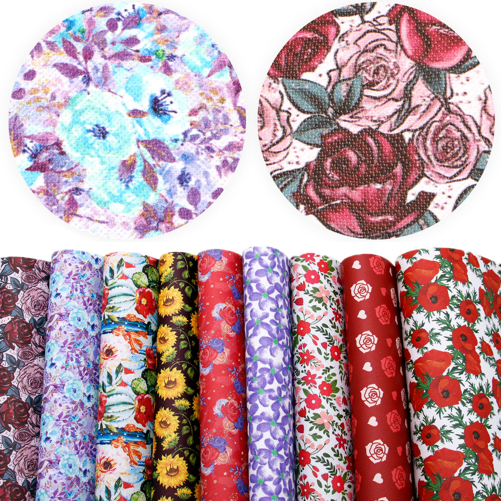 Floral Printed Faux Leather Sets Wholesale