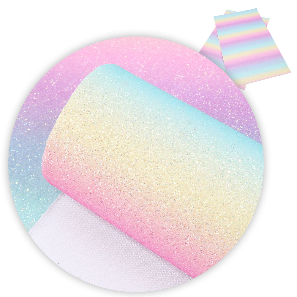 Rainbow Color Fine Glitter Faux Leather Sheets Wholesale