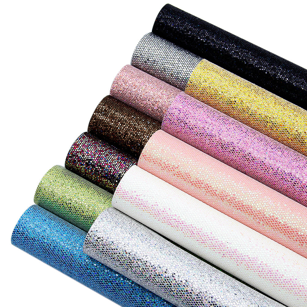 Hexagon Chunky Glitter Faux Leather Sheets Wholesale