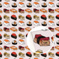 Sushi Printed Faux Leather Sheets Wholesale