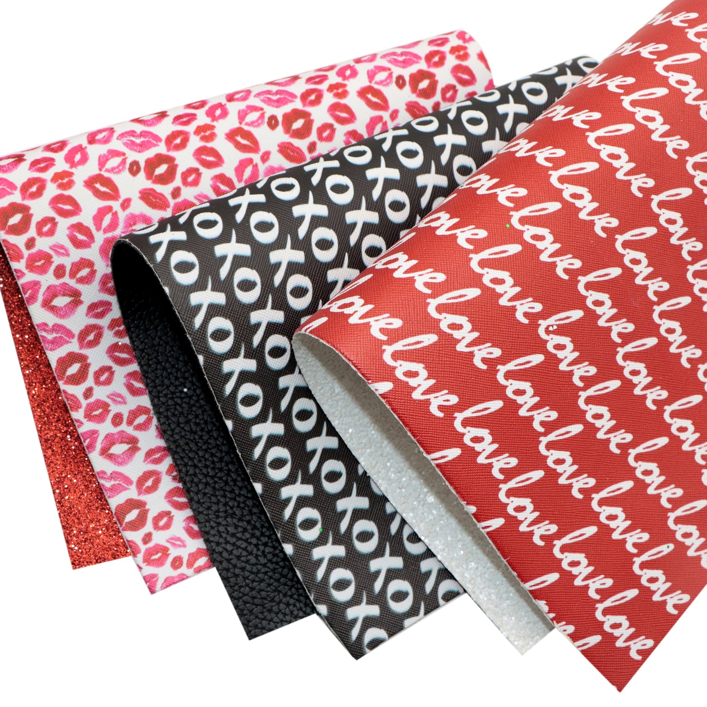 Valentine's Day Printed Double Sided Faux Leather Sets Wholesale