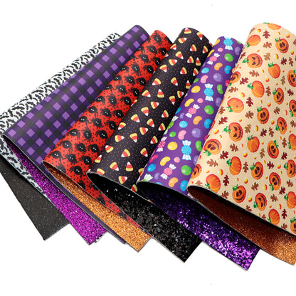 Halloween Printed Double Sided Faux Leather Sets Wholesale