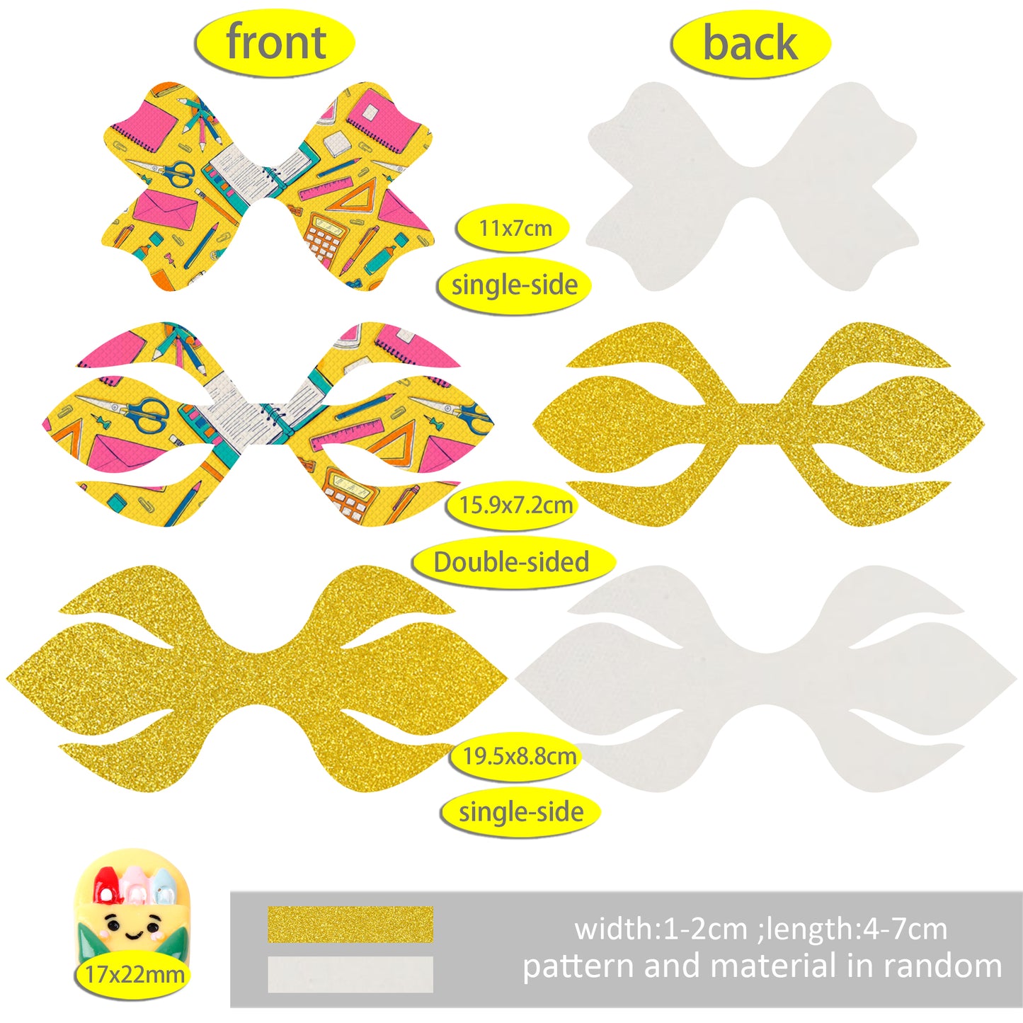 Back to School Faux Leather Hair Bows DIY Making Kit