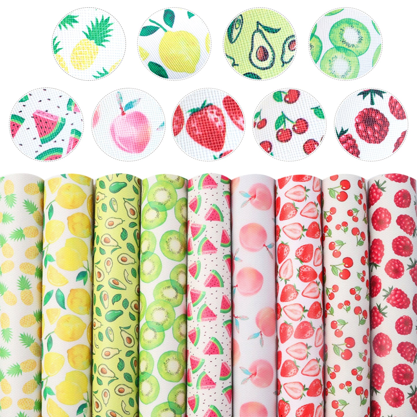 Fruits Printed Faux Leather Sets Wholesale