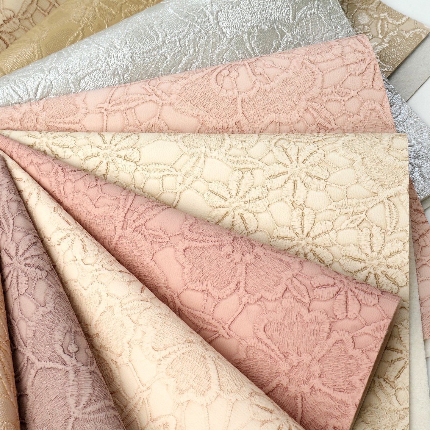 Flower Embossed Faux Leather Sheets Wholesale