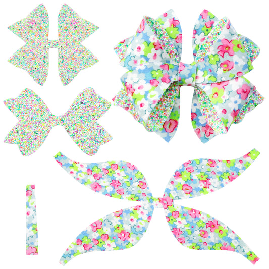 Floral Faux Leather Hair Bows DIY Making Kit