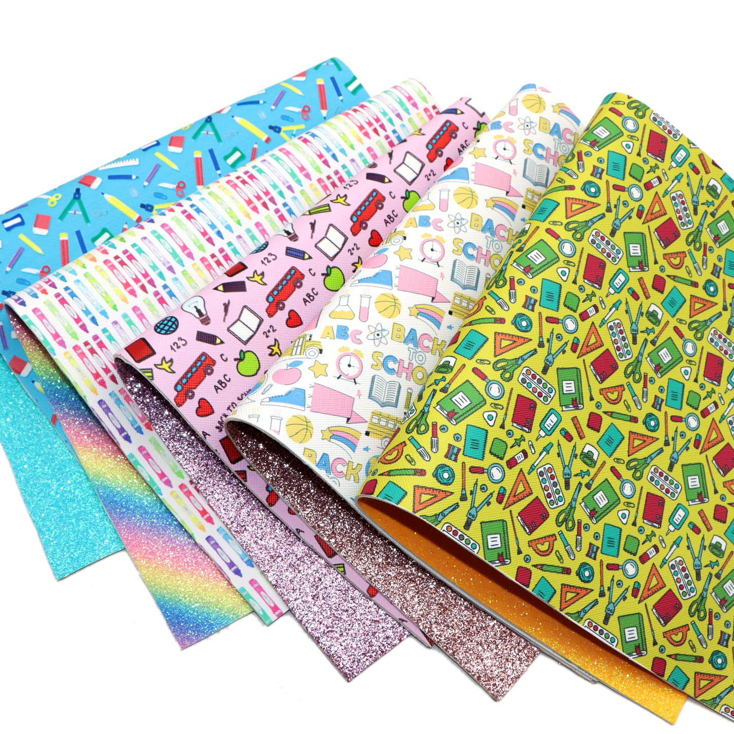 Back to School Printed Double Sided Faux Leather Sets Wholesale