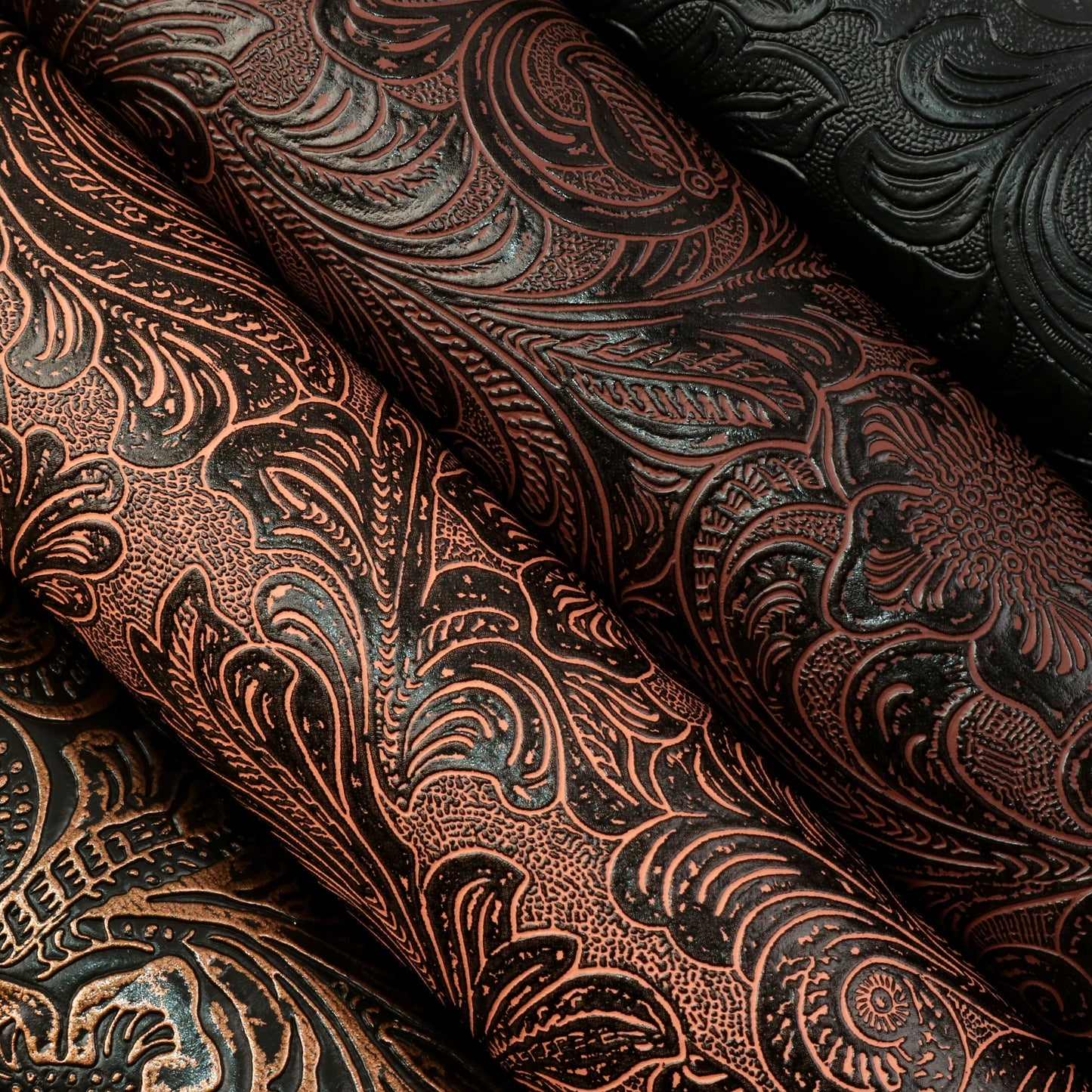 Swirls Embossed Vintage Faux Leather Sheets Wholesale