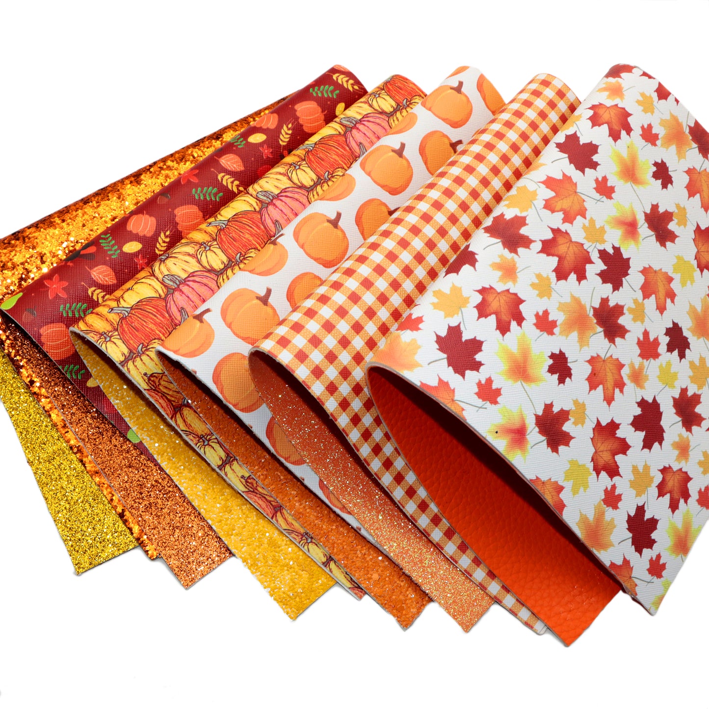 Thanksgiving Day Double Sided Printed Faux Leather Sets Wholesale