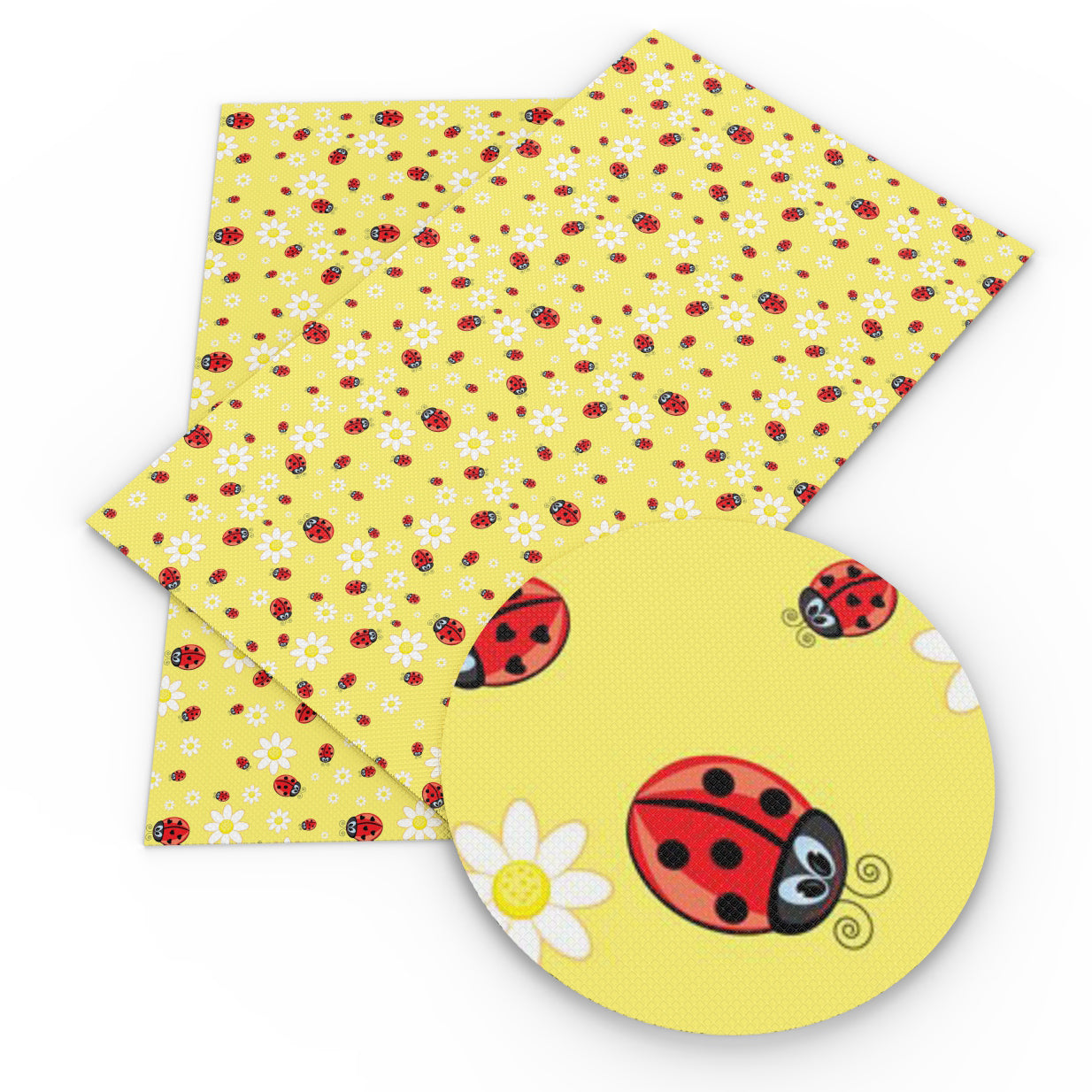 Ladybug Printed Faux Leather Sheets Wholesale