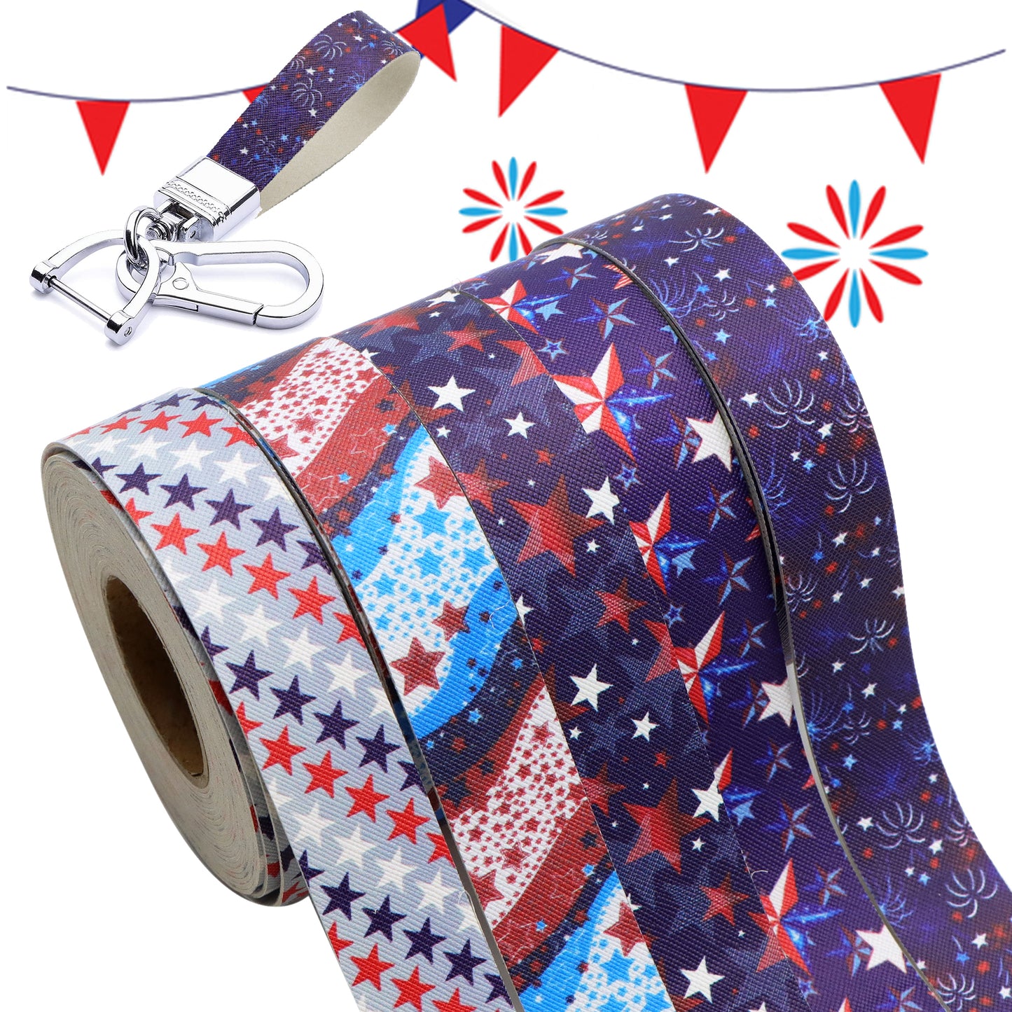4th of July Printed Faux Leather Ribbon Wholesale