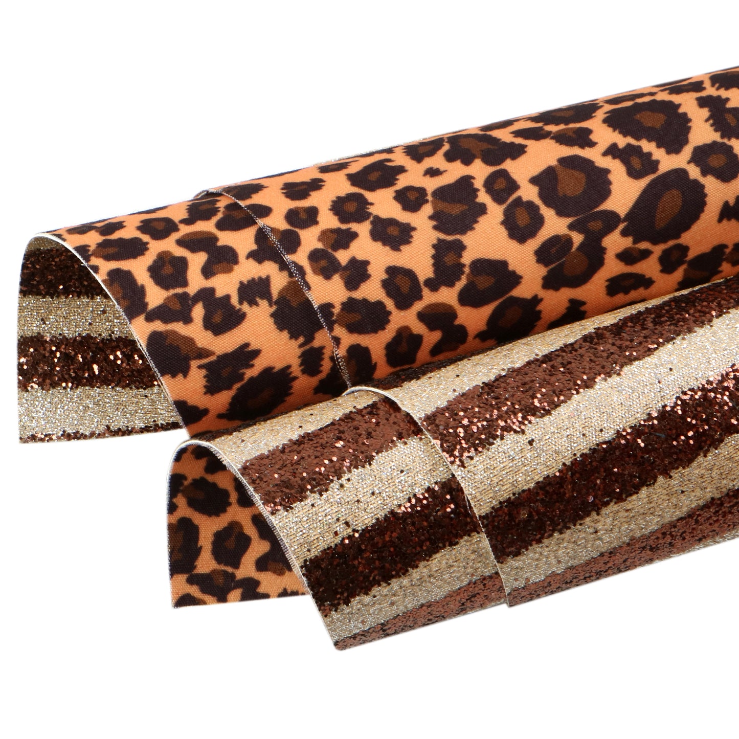 leopard Double Sided Faux Leather Sheet and Fabric