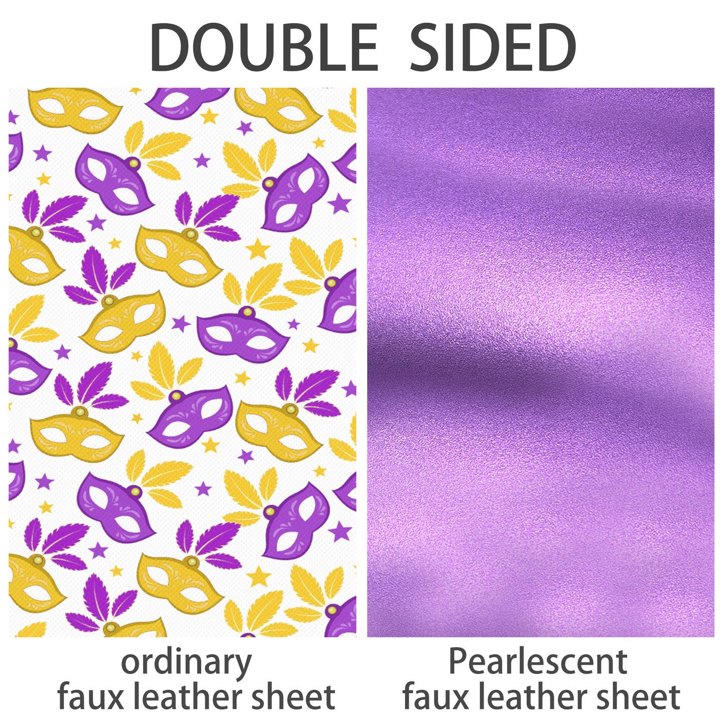 Mardi Gras Double Sided Faux Leather Sheets Wholesale