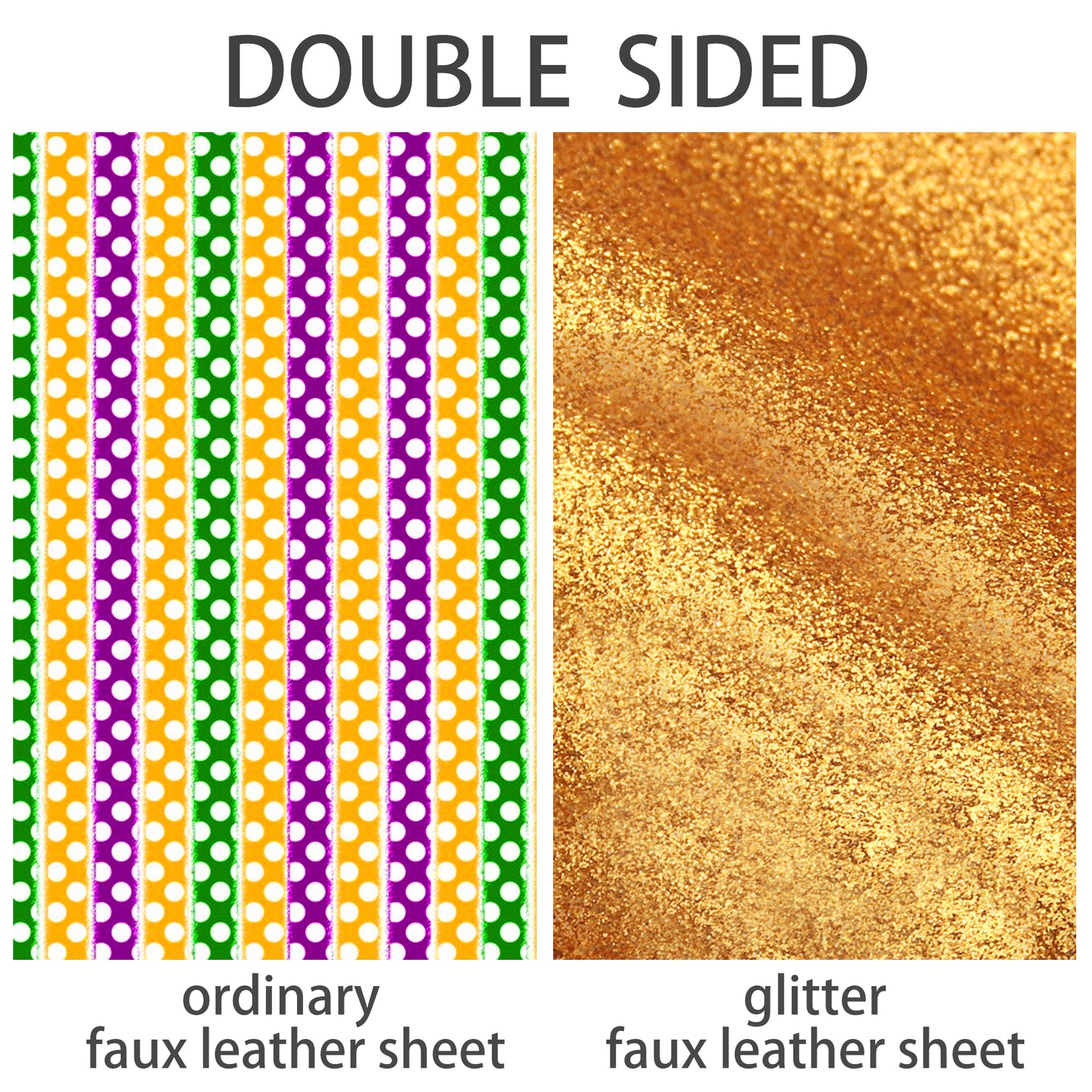 Mardi Gras Double Sided Faux Leather Sheets Wholesale
