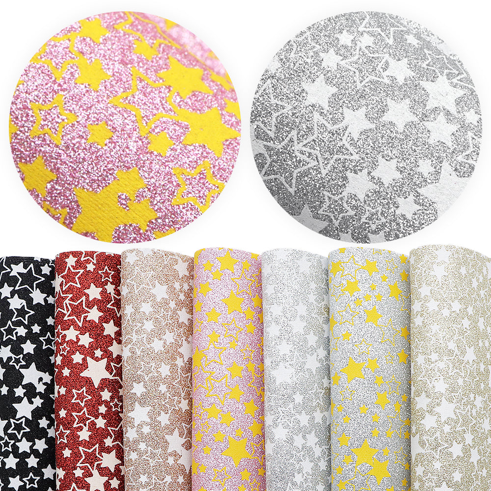 Printed Fine Glitter Faux Leather Sets Wholesale